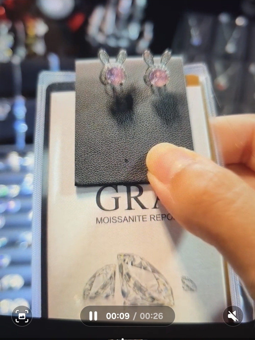 Pink Bunny Stud Earrings - Moissanite Report